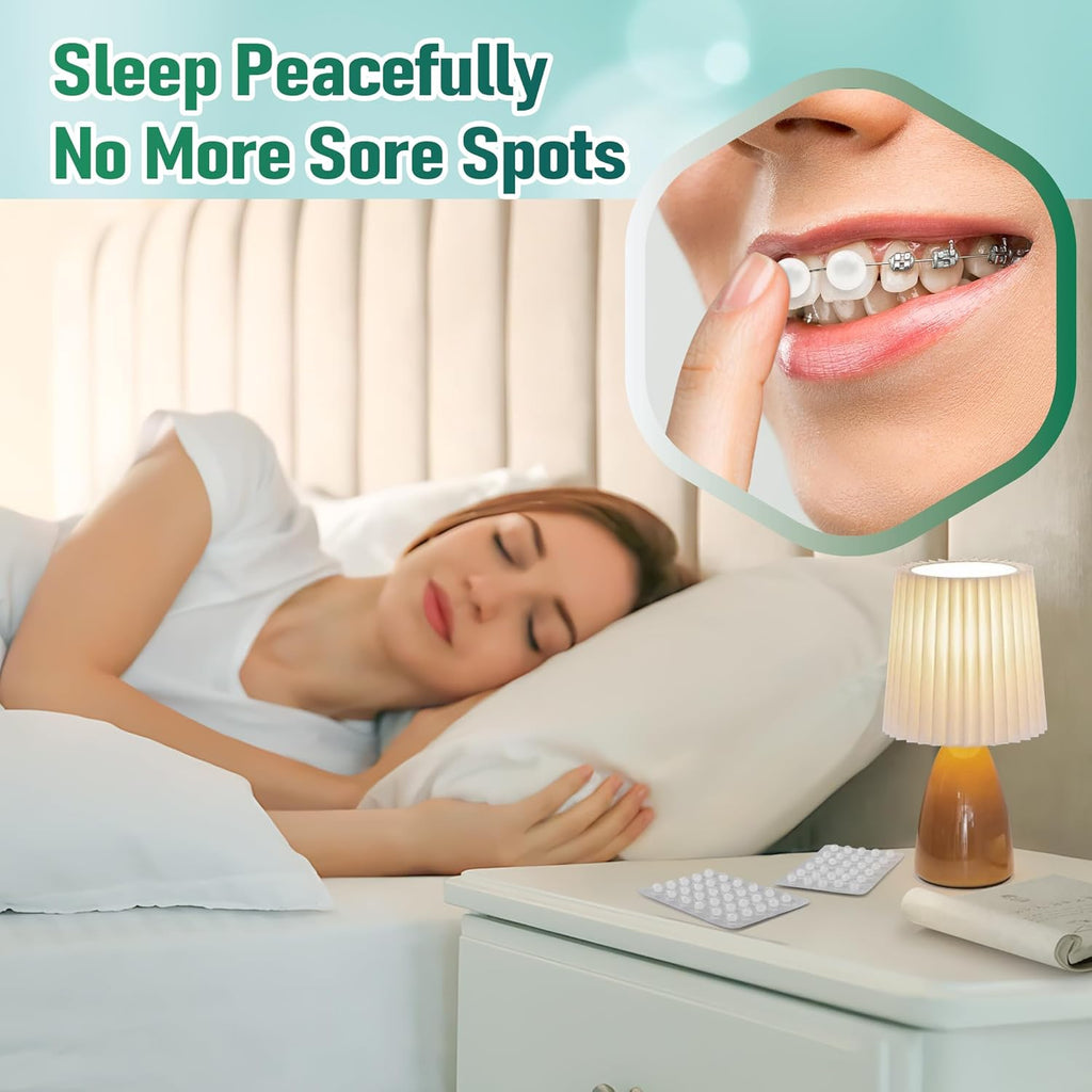 120 Braces Wax, Orthodontic Wax for Dental Wax Dots Easy Molding Long-Lasting Hold, Food-Grade Dental Wax Individually Sealed Packets, Portable and Easy to Tear