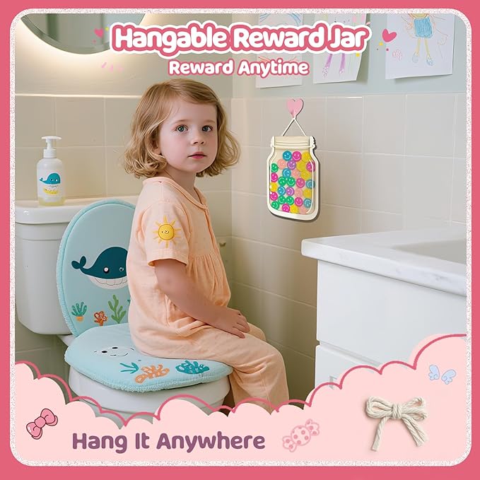 2 Pack Magnetic Reward Jars for Kids - Smiley Tokens Reward Jar for Classroom 8" Star Jar Reward System Behavior Chart for Kids at Home Potty Training