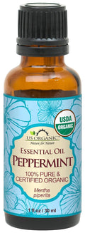 US Organic 100% Pure Peppermint Essential Oil - USDA Certified Organic - 30 ml - w/Improved caps and droppers (More Size Variations Available)