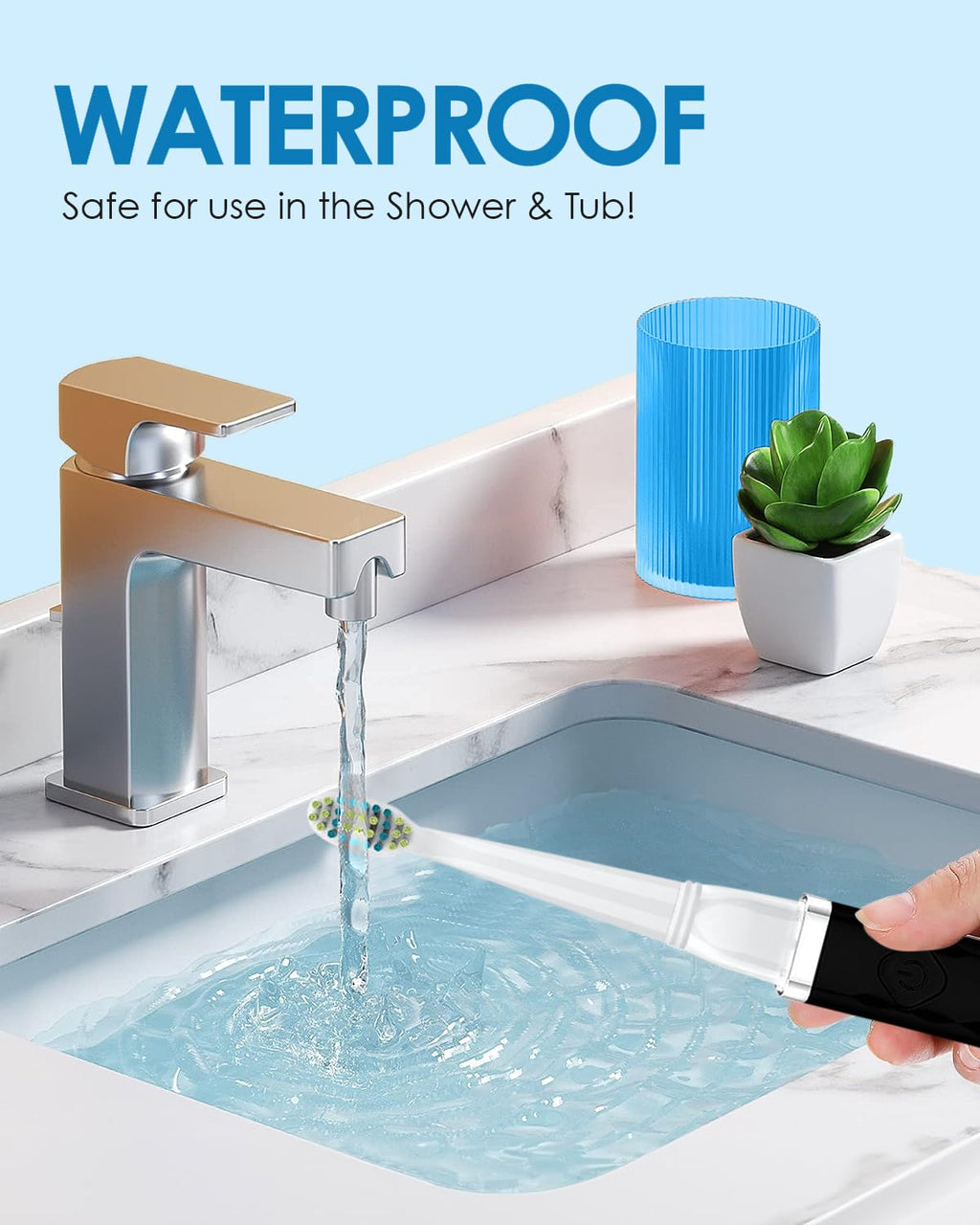 Voom Sonic Pro 3 Rechargeable Electric Toothbrush With Soft Dupont Nylon Bristles Dentist Recommended Portable Oral Care 2-Minute Timer 3 Adjustable Speeds Light Weight Design - Black