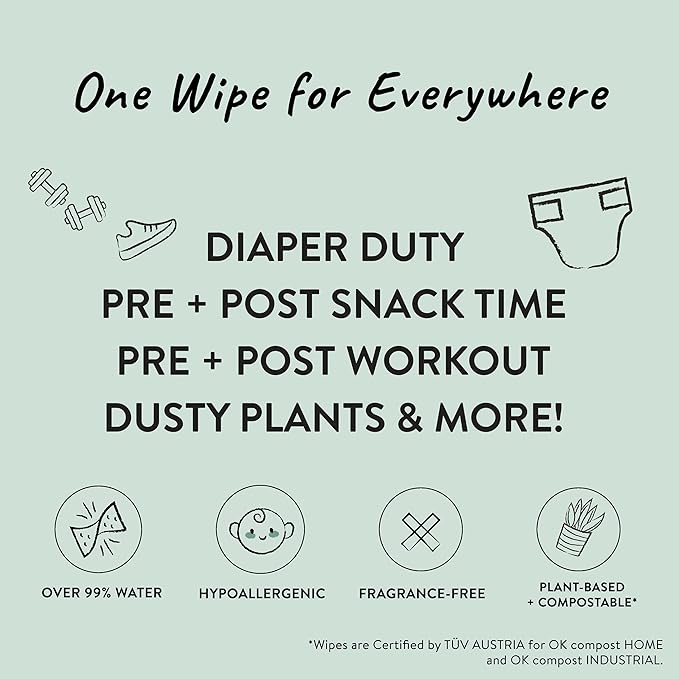 The Honest Company Clean Conscious Multi-Use Wipes Hypoallergenic Unscented for Sensitive Skin Over 99% Water Compostable Plant Based Baby Sunburst 864 Count