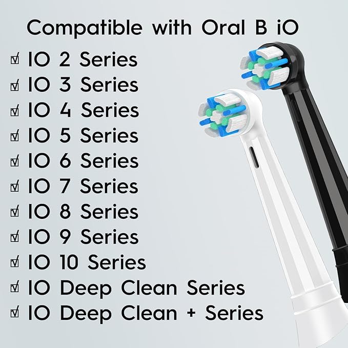 6 PCS IO Replacement Heads Compatible with Oral b IO 2/3/4/5/6/7/8/9/10 Series Electric Toothbrush, Brush Heads Refills Compatible with Oral B IO (Black)