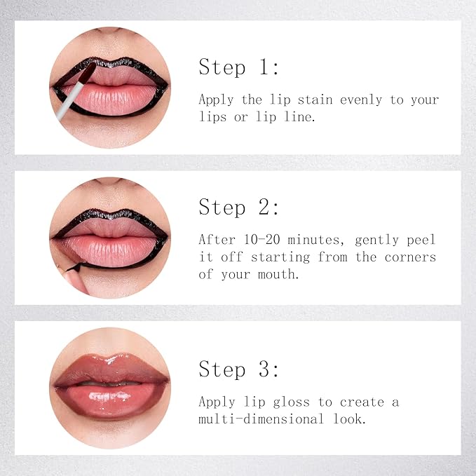 Lip Liner Stain - Lip Gloss, Dual-Ended Peel Off Lip Stains and Lipgloss 2-In-1, 1 Stick for Many Looks, Lipstain Long Lasting, Mauve