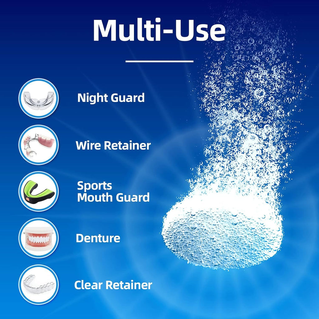 Retainer Cleaner Tablets for Dental Appliances and Night & Mouth Guard, Denture Cleaning Tablets Solution to Offer Confident Smile.(150 Tablets,Mint Flavor)