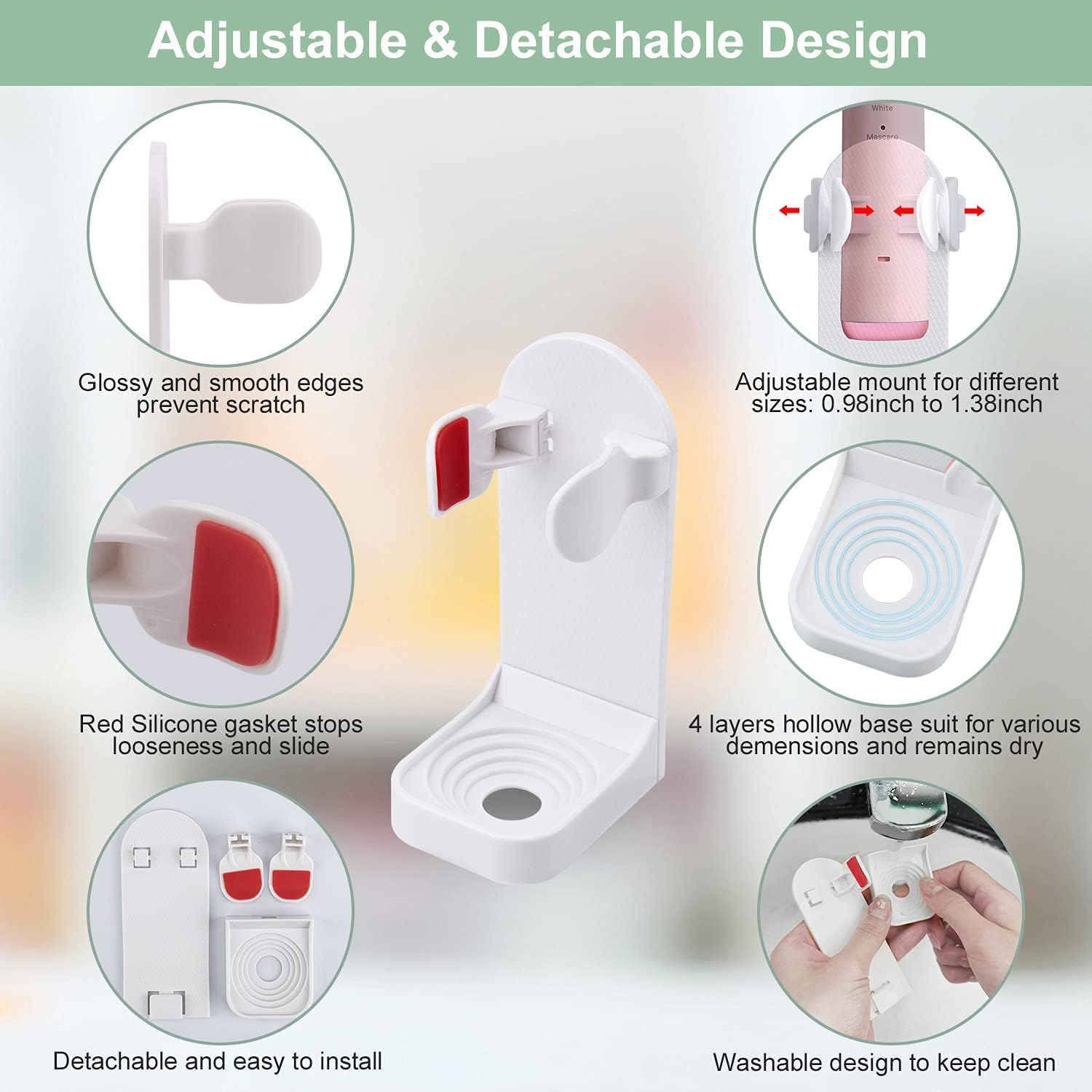 Boperzi 2 Pack Electric Toothbrush Stander and Toothbrush Holder Wall Mounted Automatic Toothpaste Dispenser Dustproof Cover Toothbrush Holder for Shower Bathroom Set Kids Family(Black+2 Pack)