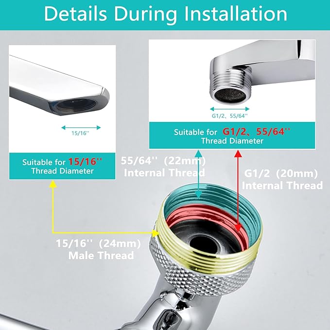 1080°Swivel Faucet Extender, Sink Water Faucet Aerator Extension in Brass, Swivel Robotic Arm Bathroom Faucet Extender, Kitchen Rotating Extension Filter with 2 Mode Splash