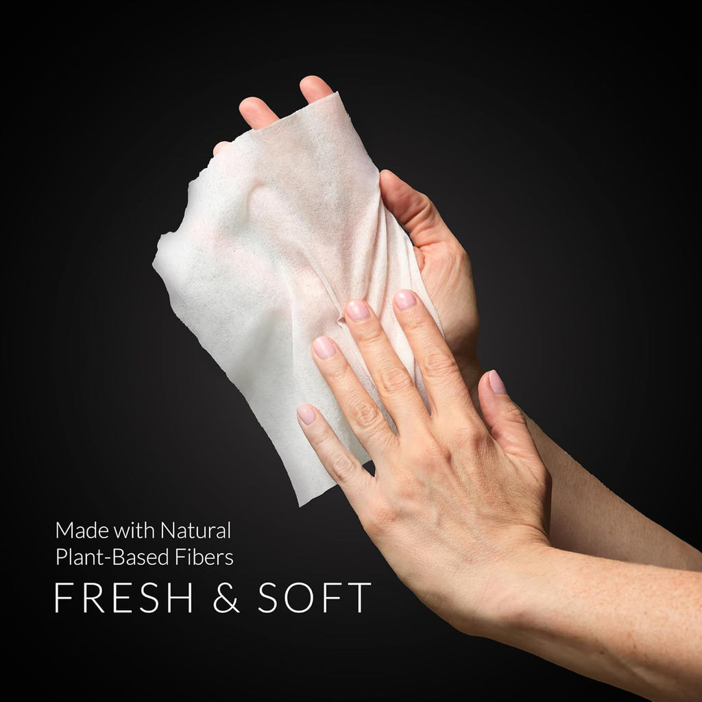 Noshinku – Bergamot Hand Sanitizer Wipes, 6-Pack (90 Towelettes) – Resealable Travel Wipes with Ethyl Alcohol, Aloe & Green Tea, Plant-Based Fiber, Essential Oil Scents, Cruelty-Free & No Dyes