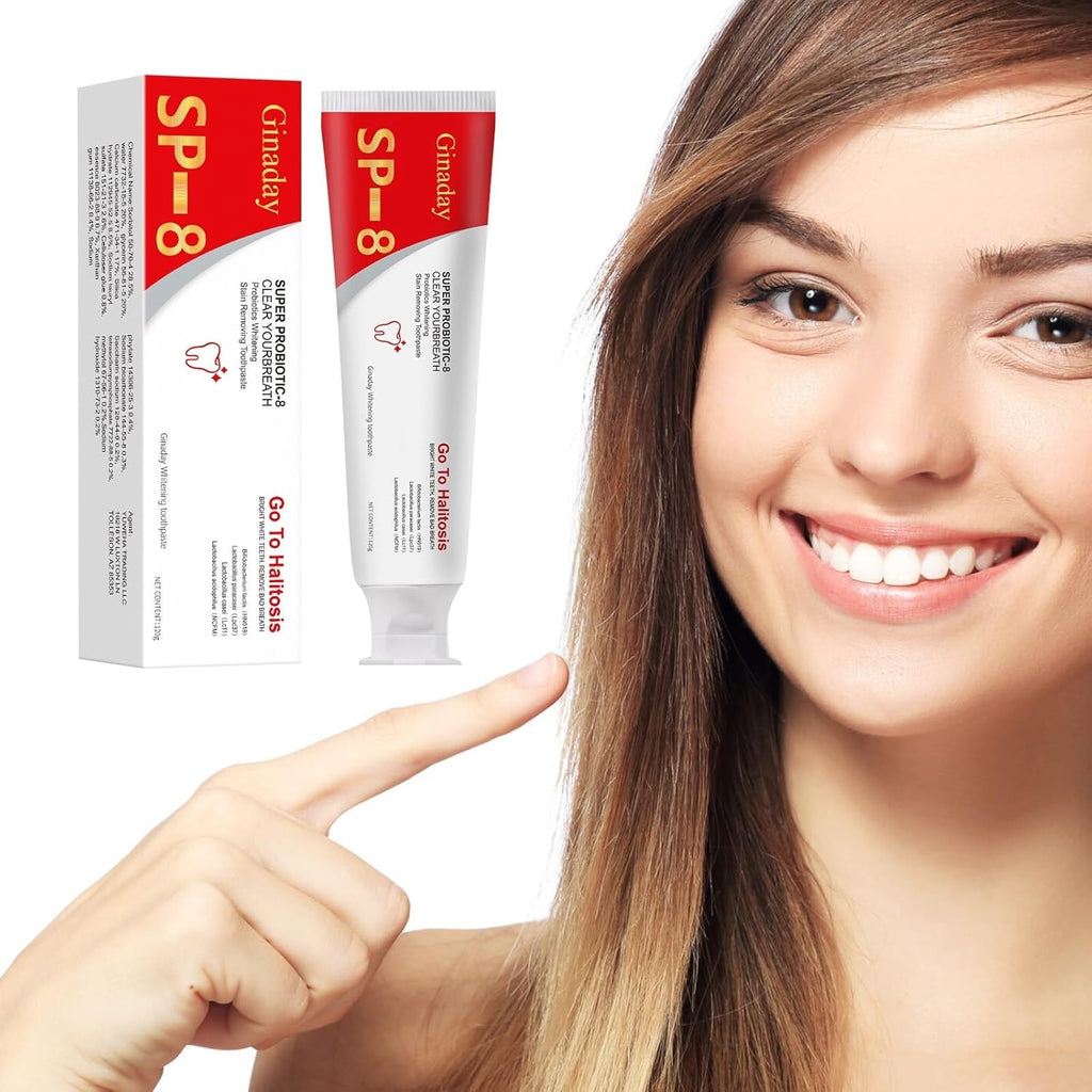 Sp-8 Probiotic Whitening Toothpaste, with Probiotics Oalance Oral Microbiota, Niacinamide Whitening Toothpaste for Enamel Protection and Gum Health Fresh Breath, Fluoride-Free.-1Pcs