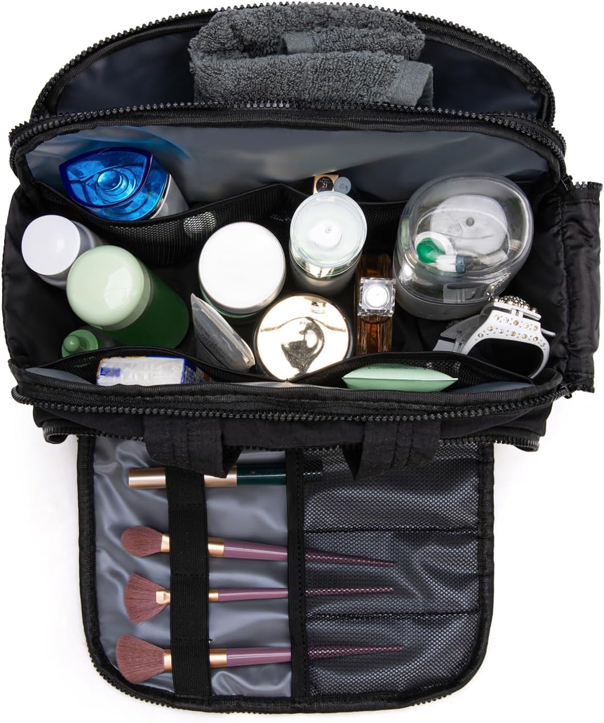 Montana West Travel Toiletry Bag Large Capacity Travel Bags Soft Makeup Organizer Lightweight Puffy Cosmetic Bag with Waterproof Compartment