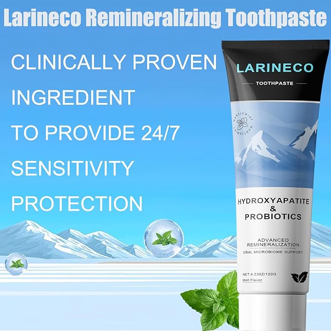 Remineralizing Toothpaste，Hydroxi Fluoride Free Nano Hydroxyapatite Toothpaste for Remineralizing Enamel & Sensitive Relief, Whitening, SLS-Free, Natural Peppermint, 4.23oz (1PCS)
