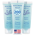 BERGMAN KELLY Travel Size Body Wash (1 fl oz, 200 PK, Tropical Waterfall), Delight Your Guests with an Invigorating and Refreshing Hotel Body Wash, Mini and Small Size Guest Hotel Toiletries in Bulk