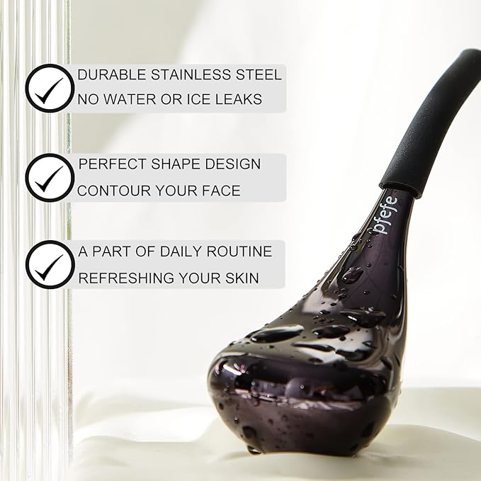 Pfefe Cryo Sticks for Face, Ice Globes Cryo Globes for Facials, Esthetician Supplies Gifts, Unbreakable Stainless Steel Ice Roller Cooling Spa Balls with Storage Case