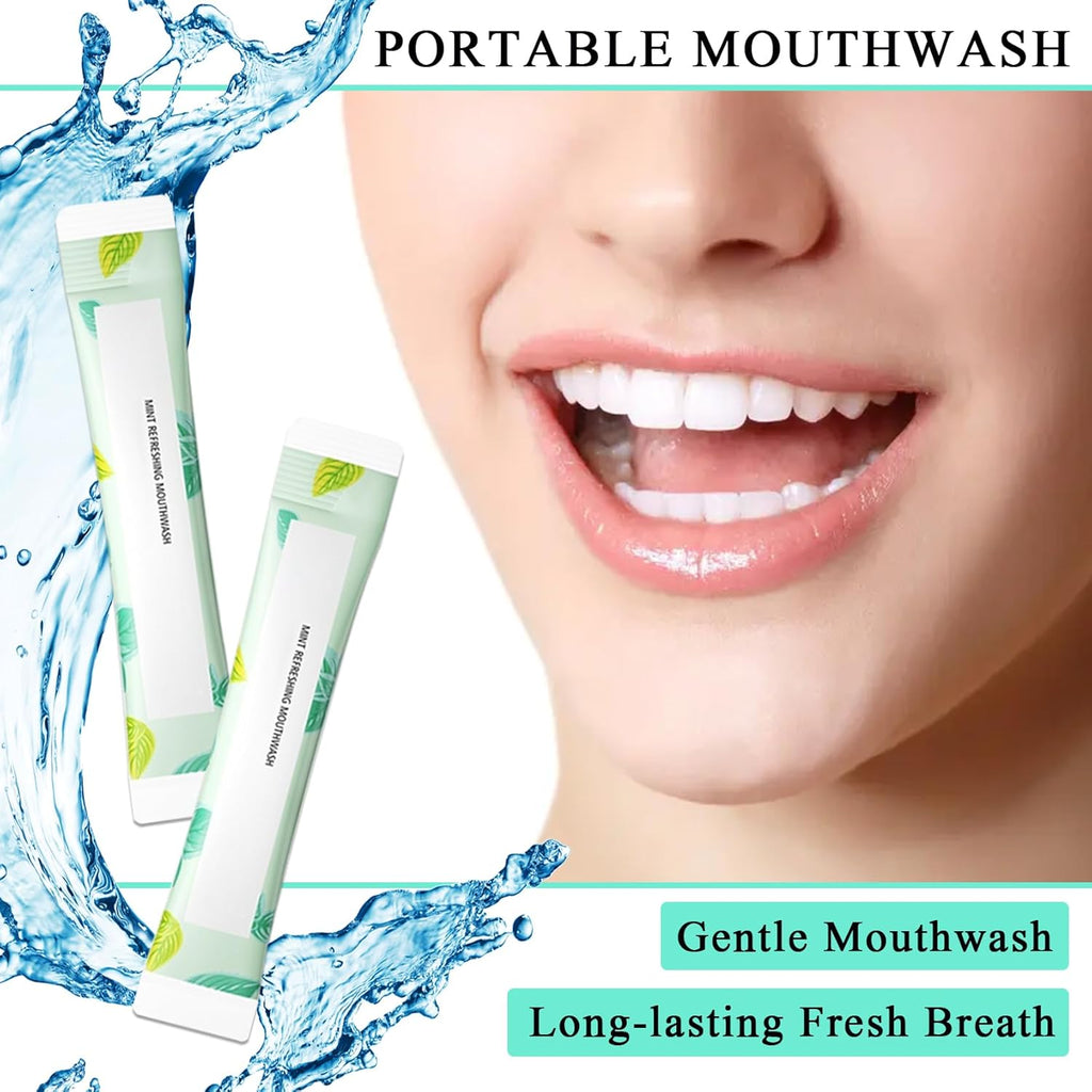 Travel Size Mouthwash,Mini Mouthwash Travel Size Bulk Portable Mouth Wash Set,Individual Small Travel Mouth Wash Packets for Fresh Breath(Pack of 60) A12