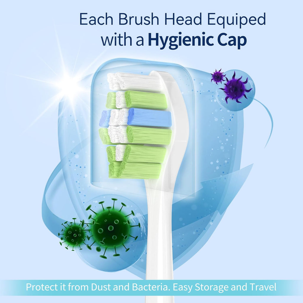 Replacement Toothbrush Heads Compatible with Philips Sonicare ProtectiveClean C2 G2 W 4100 5100 5300 Plaque Control Electric Toothbrush, Soft, 10 Pack Refills.