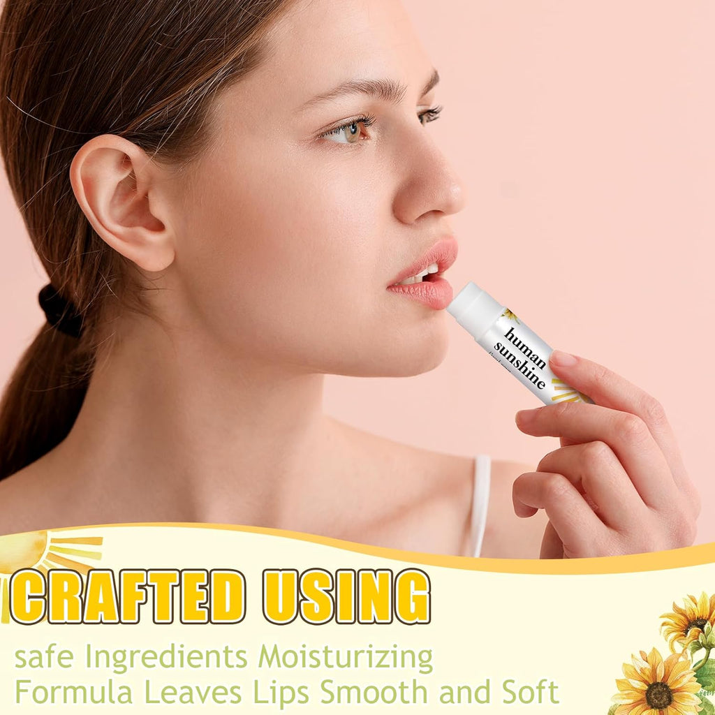 30 Pack Christmas Employee Appreciation Gift Lip Balms Bulk Staff Teacher Team Volunteer Thank You Gift Thanksgiving Christmas Appreciation Party Favor for Women Men(Human Sunshine,Yellow)