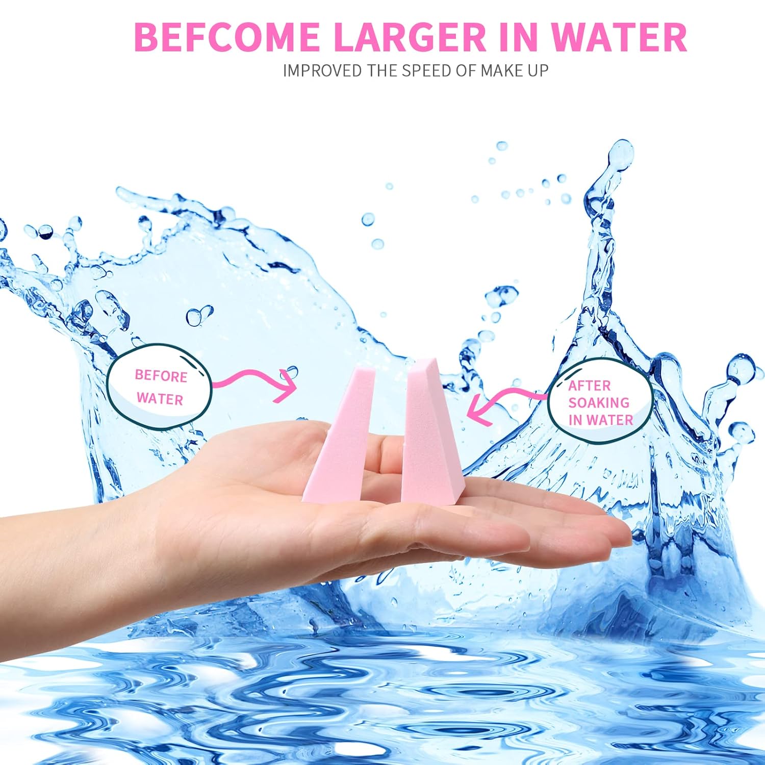 WSYUB Makeup Wedges, 96Pcs Makeup Blenders Sponges, Soft Sponge Cosmetic Puff Small Wedge Shape, Latex Free Foam Sponges Powder Puff