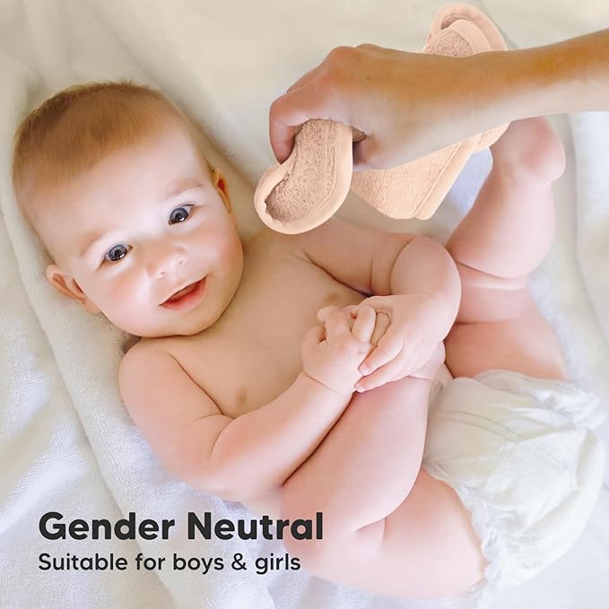 6-Pack Baby Washcloths - Soft Absorbent Viscose from Bamboo Wash Cloths for Babies, Kids, Toddlers, Infant, Newborn Bath Towels, Gentle on Sensitive Skin, 10x10 Reusable Face Towels (Peachy)