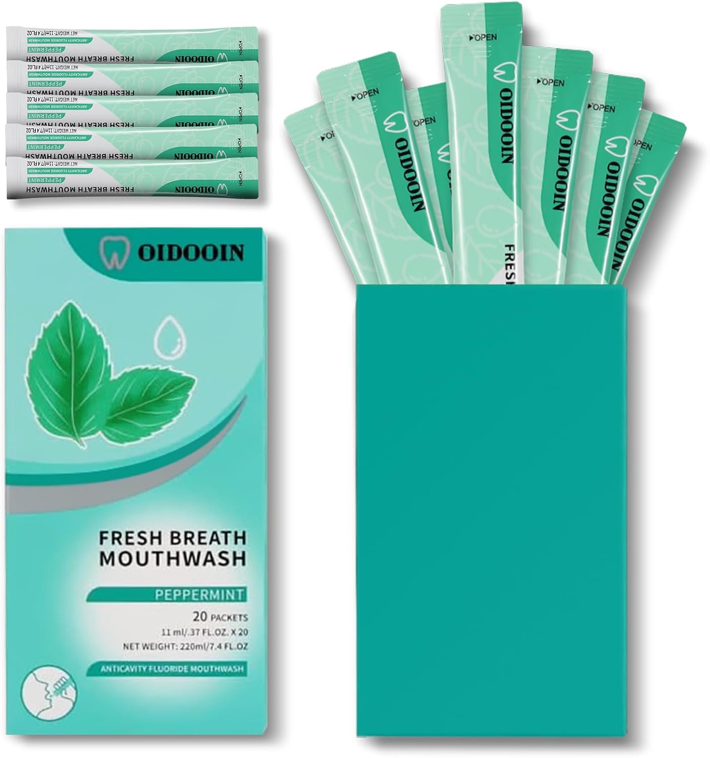 Mouthwash Travel Size Individually Wrapped Fresh Breath Mouthwash Mild Mint Flavor Office Travel Dating Essentials Mouth wash (0.37 Fl OZ(Pack of 20))