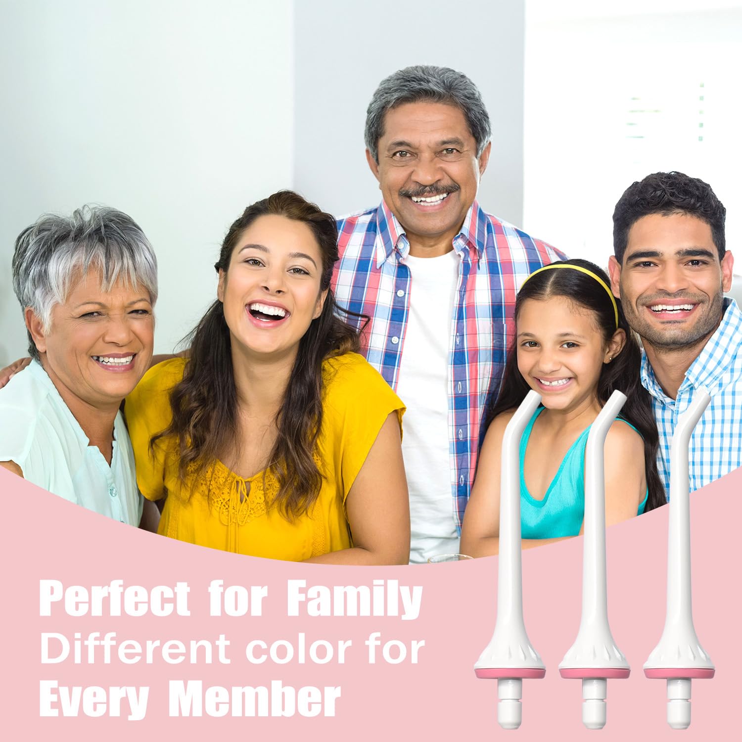 3 Pack Water Flosser Replacement Tips for Oralfree, Nicwell, Nicefeel, COSLUS, Oral Irrigator Jet Tip Nozzel fits for Mospro, Zerhunt Water Flosser, White