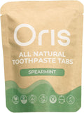 Oris Natural Toothpaste Tablets - Hydroxyapatite Toothpaste Tablets for Enamel Remineralization, Kid-Friendly Tooth Tabs for Brushing Teeth & Travel-Ready - 62ct (Spearmint)