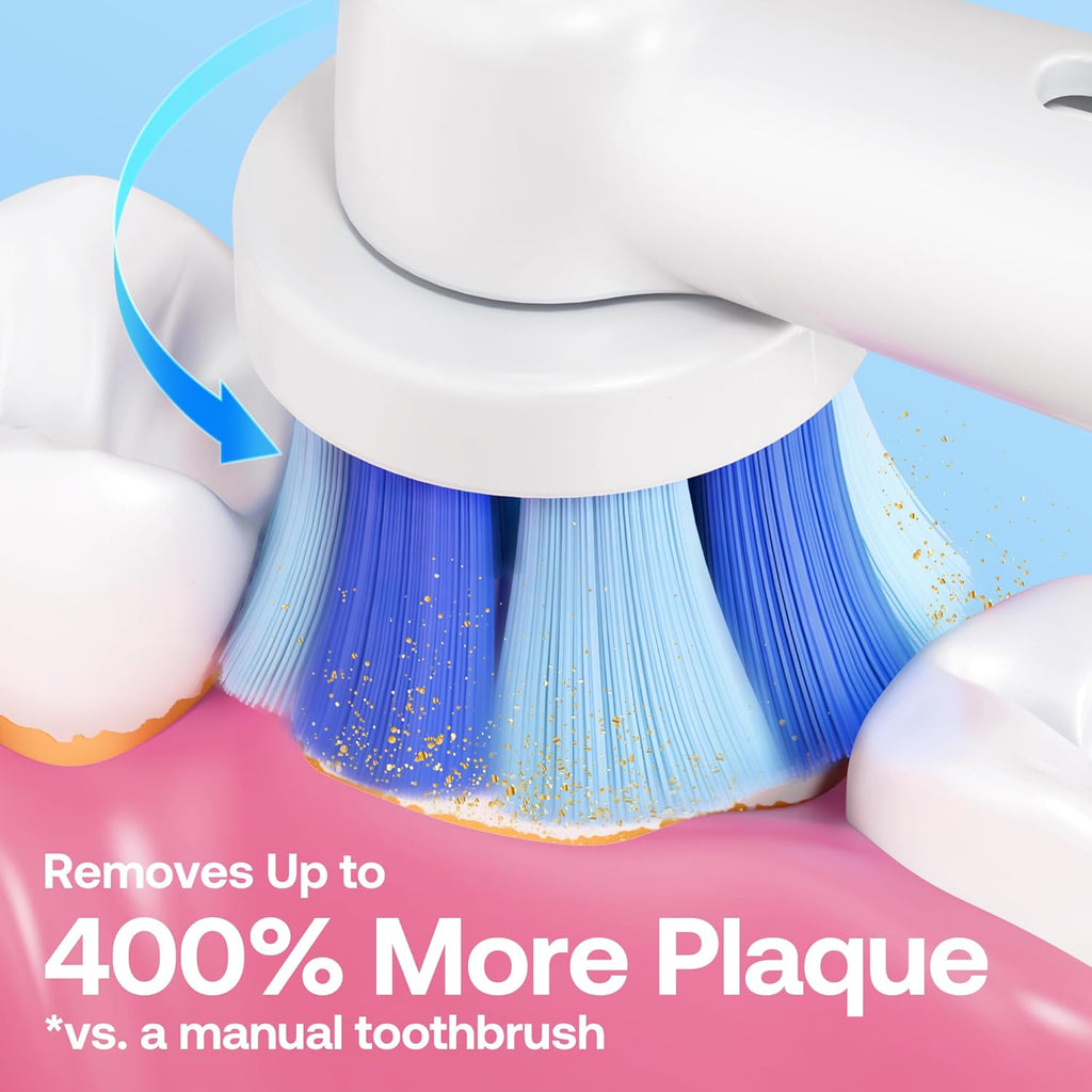 Bitvae R2 Rotating Electric Toothbrush for Adults with 8 Brush Heads, 5 Modes Rechargeable Power Toothbrush with Pressure Sensor, Pink