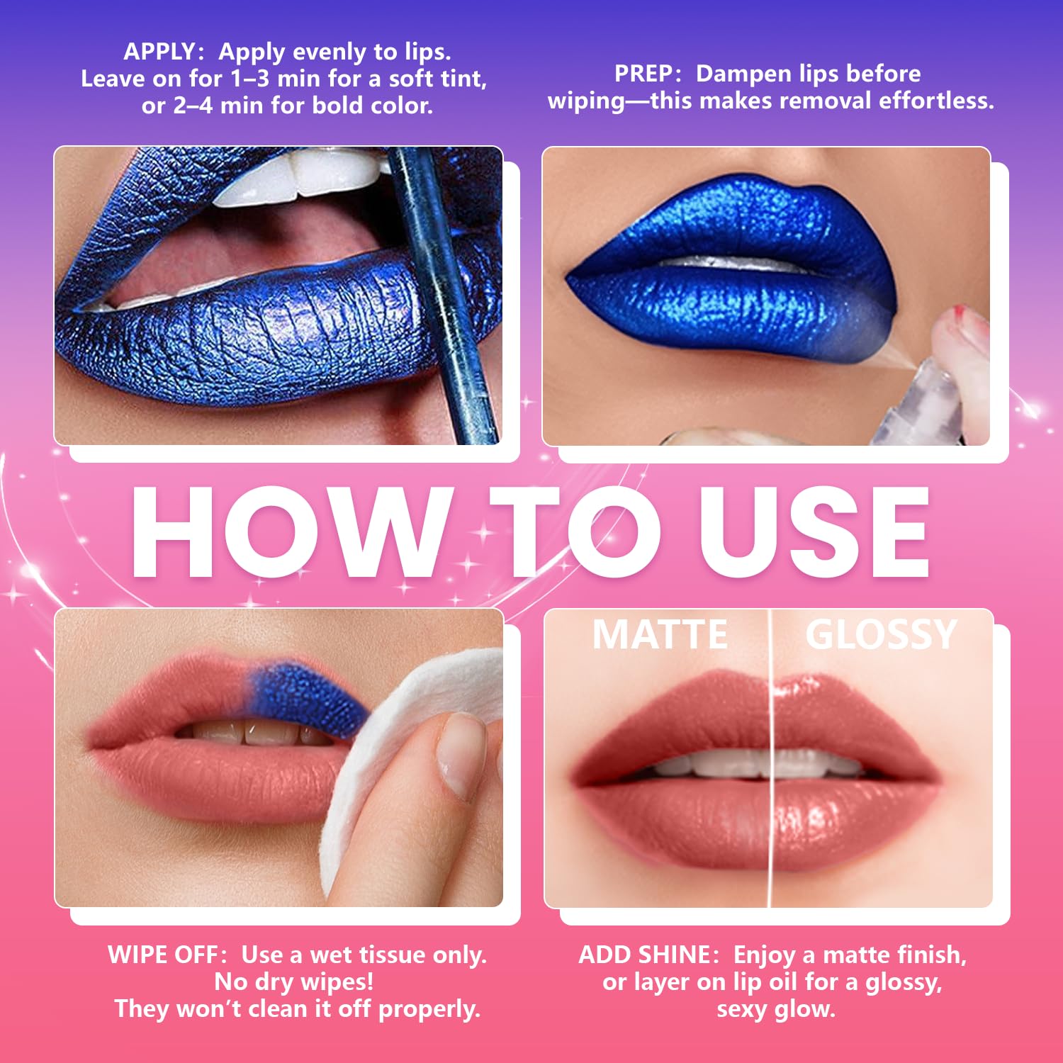 Jolilab Lip Stain Masque,Wipe Off Lip Tint,Waterproof,Transfer proof,Highly Pigmented,Ultra Long Lasting Lip Stain Peel off Makeup With Matte finish for All-day Wear.(#05+#06)