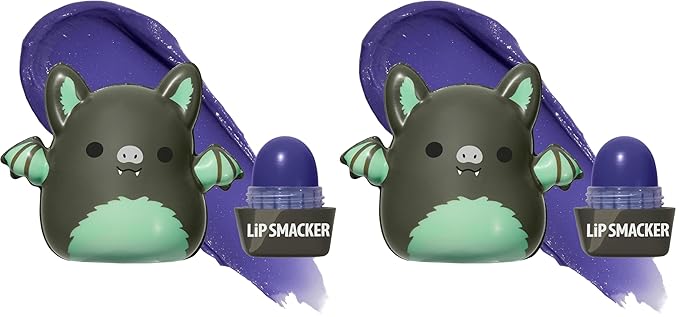 Lip Smacker Squishmallows Moisturizing Lip Balm, Fun Soft Squishy Collectible Top, Blackberry Flavored Hydration - Aldous (Pack of 2)