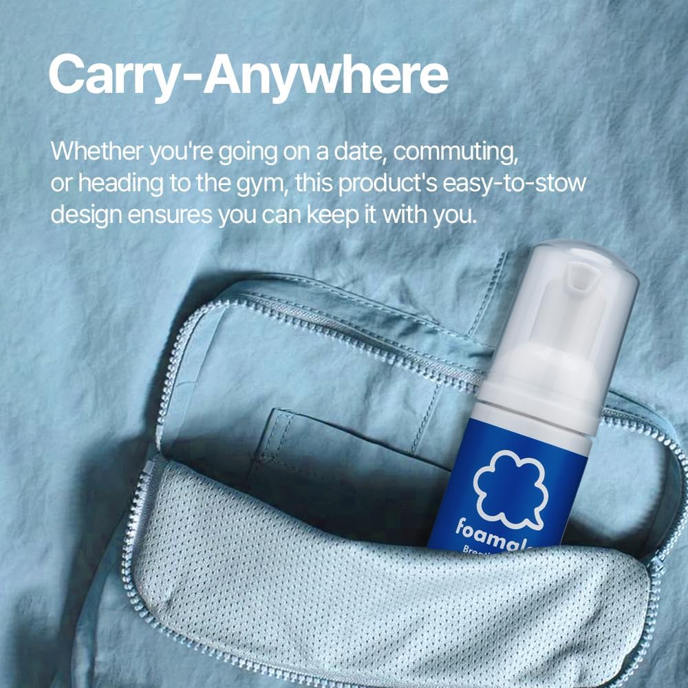 2-in-1 Foam Mouthwash & Toothpaste – Travel Size 50 mL / 1.69 fl oz | Water-Free Oral Care Foam | No Alcohol, No Burn | Carry-On Friendly | Made in Korea