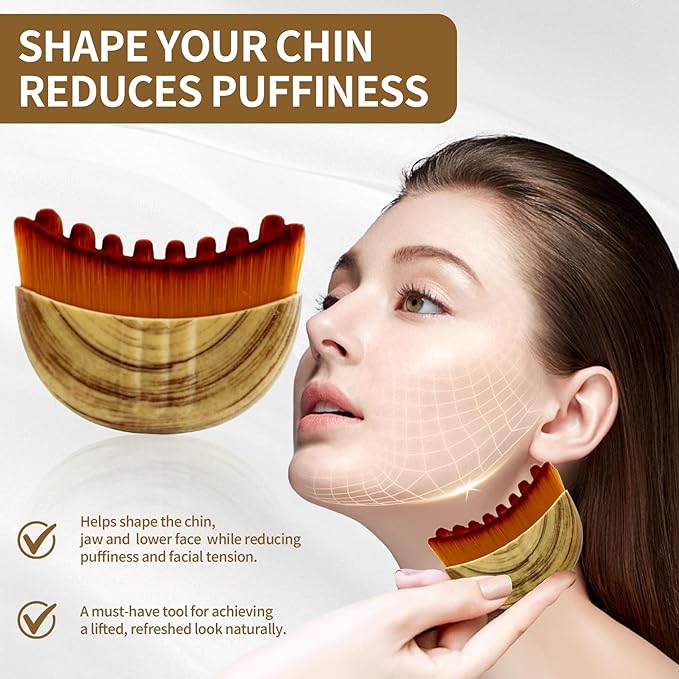 Lymphatic Contour Face Brush,Dry Lymphatic Contour Face Brush Soft Set,Lymphatic Drainage Massager for Face,Chin & Neck Relaxation,PortableBeauty Tool with Travel Case.