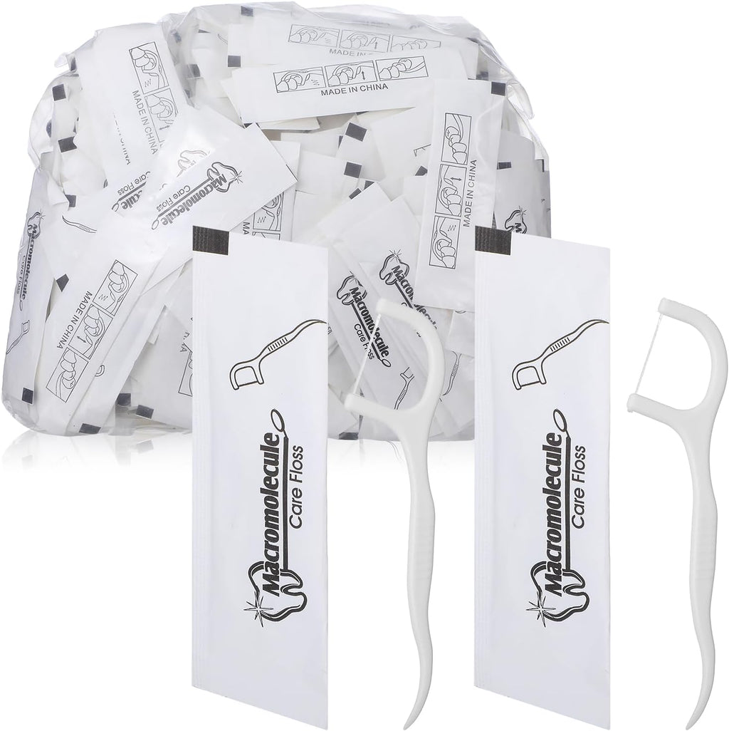 1000 Count Dental Flossers, Individually Wrapped Floss Picks, Floss Singles Bag, Toothpicks Flossers for Adults, Dental Picks Oral Care Teeth Clean Flat Wire