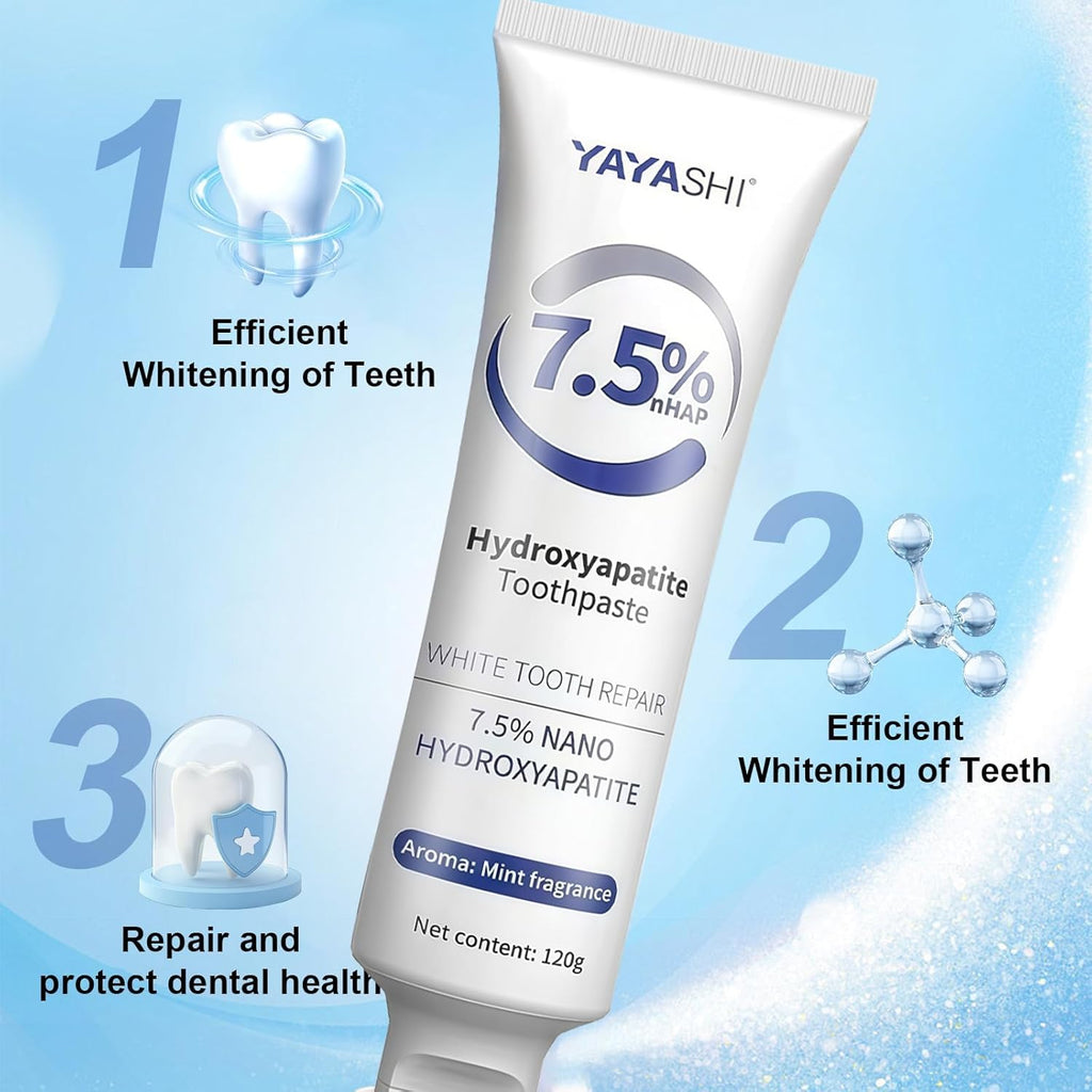 Set 3-Pack Hydroxyapatite Toothpastes for Enamel Protection and Tooth Strengthening, Gentle Mint, Fresh Breath, Daily Use for Oral Health