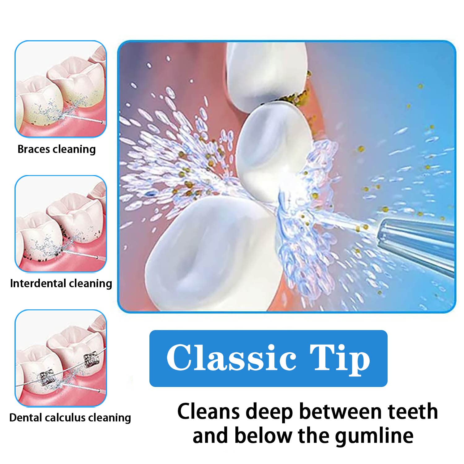 3 Pcs Replacement Heads for Waterpik Water Flossers Other Brand Oral Irrigators,Replacement Tips for Waterpik Water Flosser(Blue Purple Green)