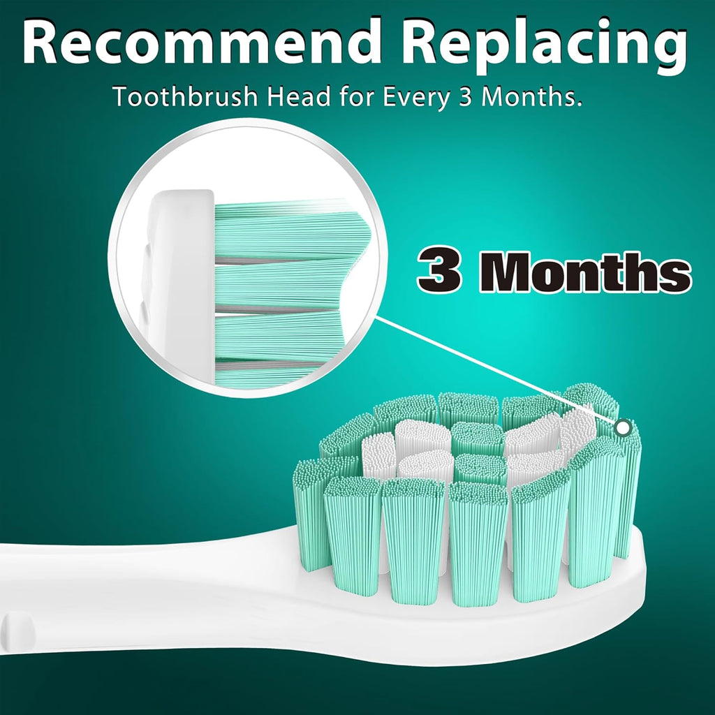 Toothbrush Heads for Philips Sonicare Replacement Heads, C2 Brush Head Compatible with Phillips Sonicare Click-on 4100 5100 6100 Electric Toothbrush, 10 Pack