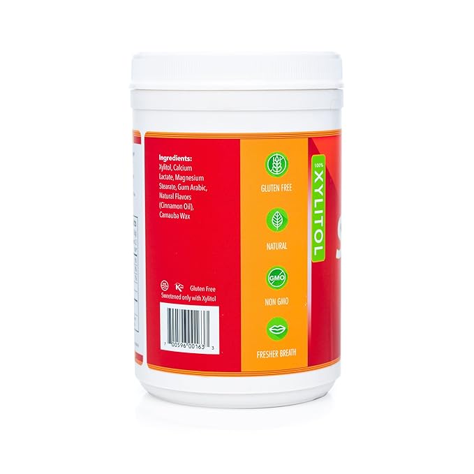 Spry Xylitol Cinnamon Mints Sugar Free Candy - Promote Oral Health, Increase Saliva Production, Stop Bad Breath, Non-GMO, Gluten-Free, 1200 Count (Pack of 1)