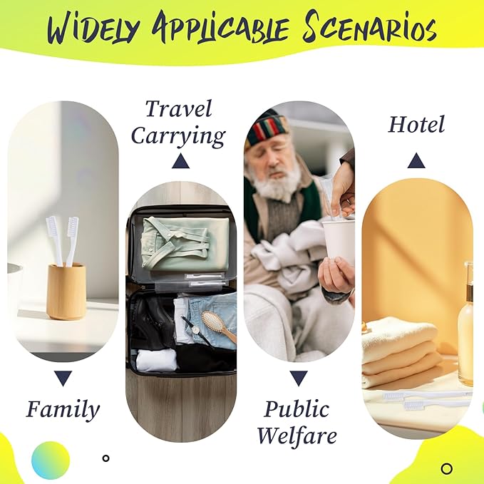 200 Pack Disposable Toothbrushes, Individually Wrapped Toothbrushes Soft Bristle Tooth Brush Single Use Toothbrush Bulk White Toothbrush for Adult Home Hotel Guest Camp Travel