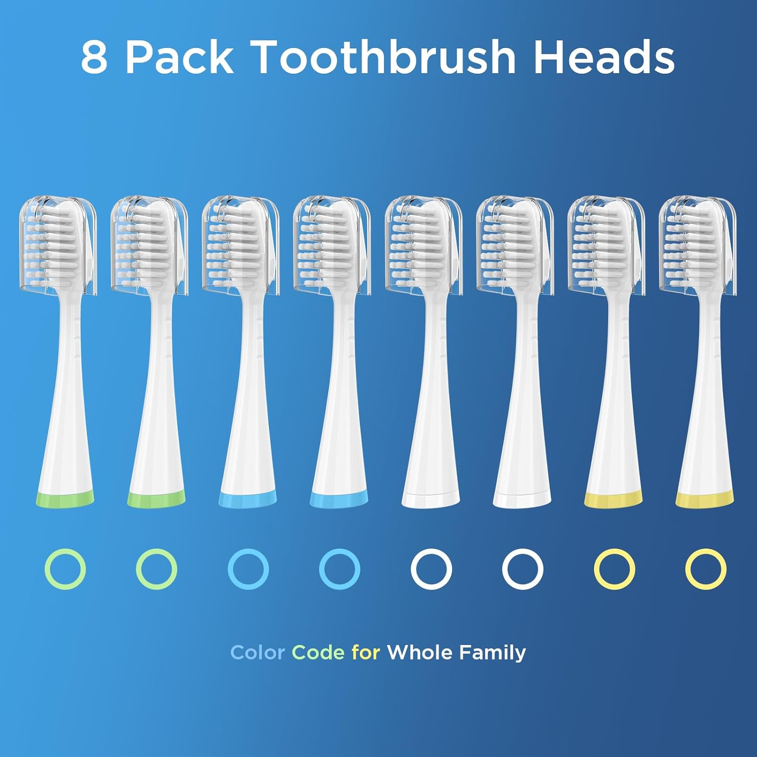 Sensitive Gum Care Replacement Brush Heads for Waterpik Complete Care 5.0/9.0 (CC-01/WP-861), STRB-3WW, Ultra Soft Bristles with Cover, Sonic Electric Tooth Brush Refill Heads (8-Pack, White)