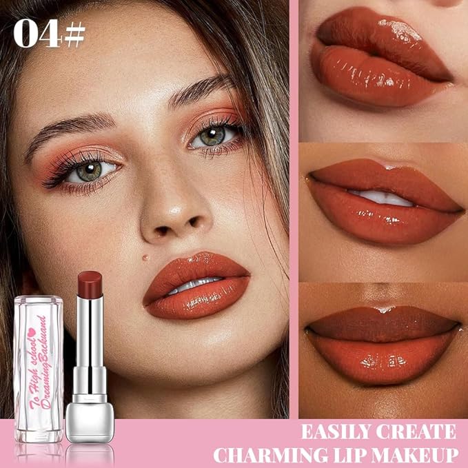 Plumper Moisturizing Butter Lipstick for Women, Natural Tinted Lip Balm Shine Nourishing Hydrating Lip Gloss Stain for Dry Lips, Lightweight Lip Liner Care Makeup, Vegan, 2Pc Rose & Brown Black