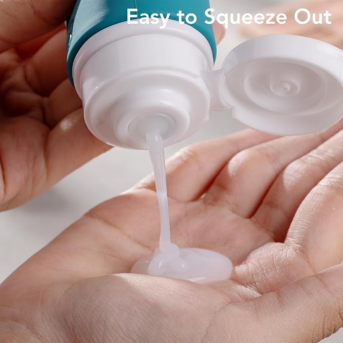 Valourgo TSA Approved Travel Bottles for Toiletries, 3.4oz Portable Leak Proof Tubes, BPA Free Refillable Accessories With Clear Toiletry Bag, Green