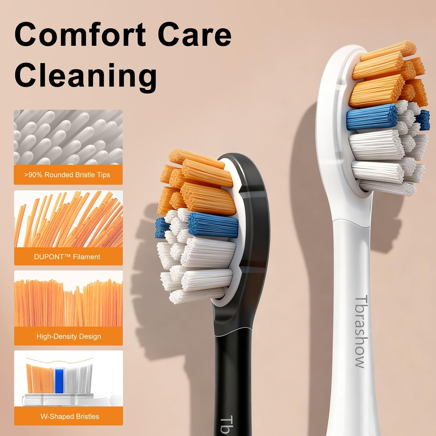 Replacement Toothbrush Heads for Philips Sonicare Toothbrush Heads, Compatible with Philips Click-on Toothbrushes, Soft Dupont Bristles, Sensitive Gum Care, 8 Pack