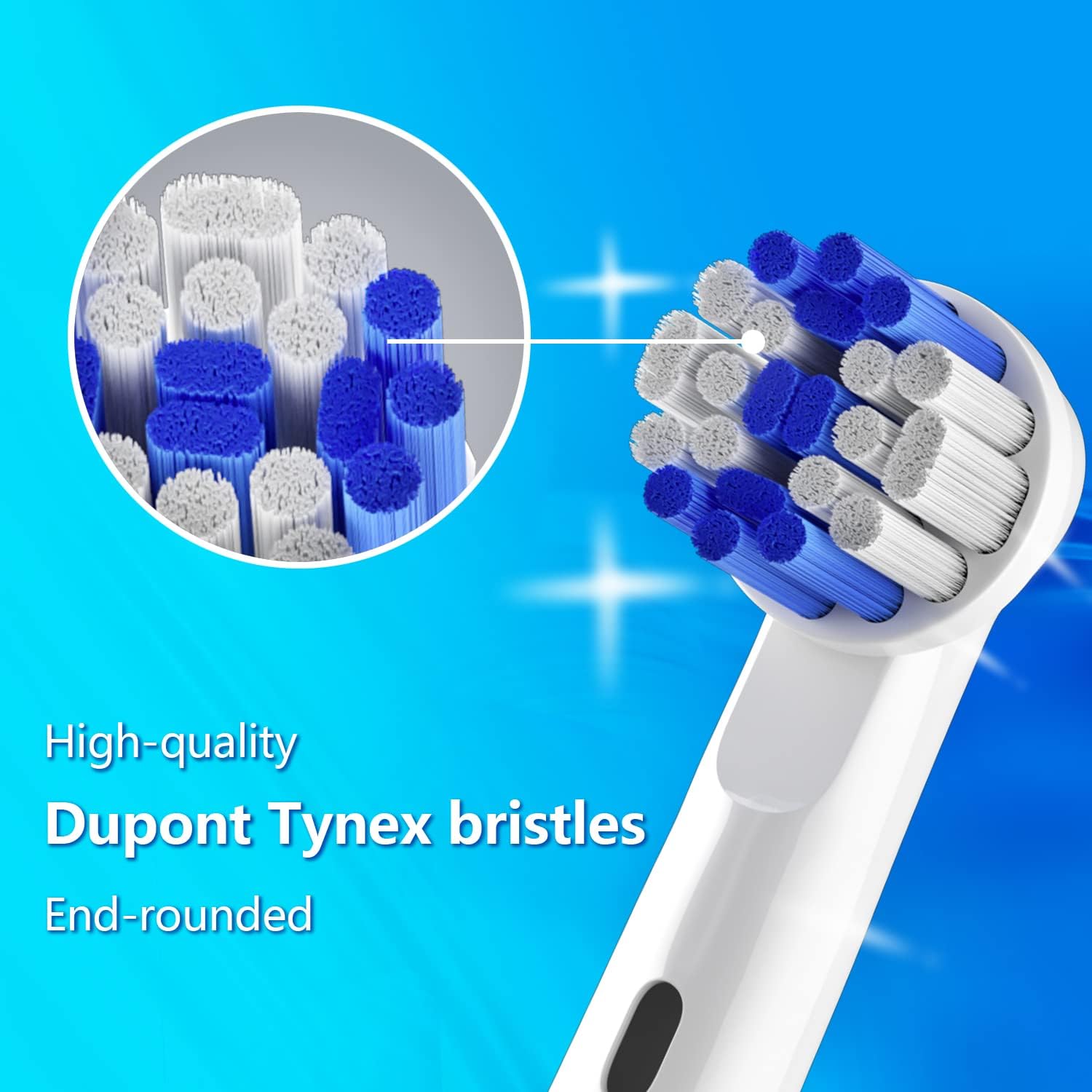Replacement Brush Heads Fit for Oral B Braun Electric Toothbrushes, 4 Count, Replace for Precision Clean, Round Head for Type 3756 3757 3765 DB4010 etc
