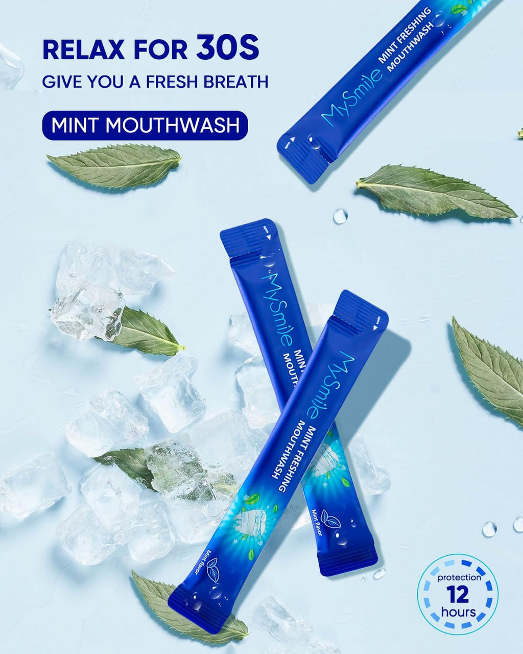 MySmile LP221 UVC Sterilizable Cordless Water Flossers Mouthwash Alcohol Free, Fresh Mint, 60 Uses