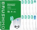 Brushmo Replacement Toothbrush Heads Compatible with Philips Sonicare Electric Toothbrush, White, 10 pc Variety Pack