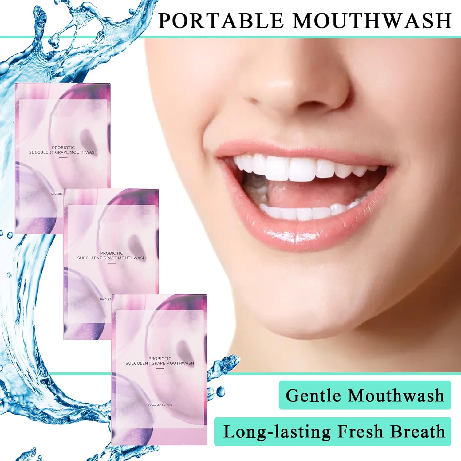 Travel Size Mouthwash,Mini Mouthwash Travel Size Bulk Portable Mouth Wash Set,Individual Small Travel Mouth Wash Packets for Fresh Breath(Pack of 60) A24