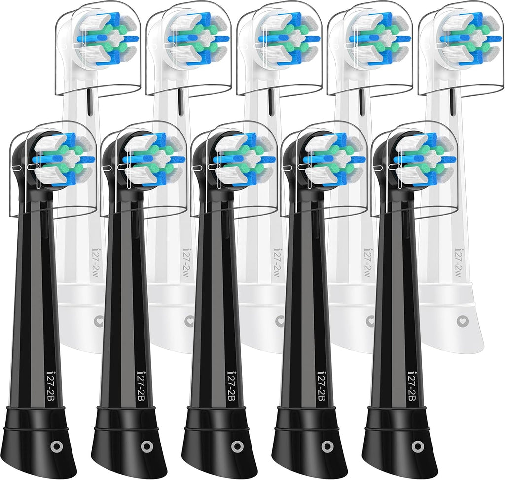 10 Pack IO Replacement Heads Compatible with Oral b IO 2/3/4/5/6/7/8/9/10 Series Electric Toothbrush, Brush Heads Refills Compatible with Oral B IO for Teeth Clean (Black/White)