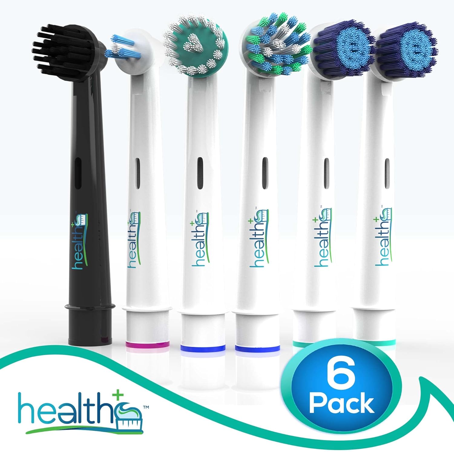 Compatible Oral-B Replacement Brush Heads - Variety 6-Pack Generic | Electric Toothbrush Heads with Dupont Bristles | Sensitive, Ortho, Powertip, Whitening, and Normal Brush Heads