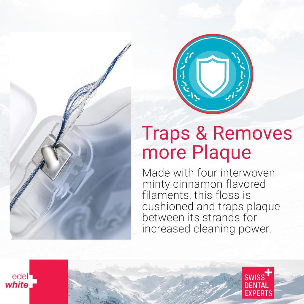 Gentle Gum Care Soft Woven Dental Floss, Minty Cinnamon Flavored Dental Floss | Woven Cushioned Comfort Floss for Sensitive Gums | Expanding & Cushioned Flossing - 131ft Total Length (5 Pack)