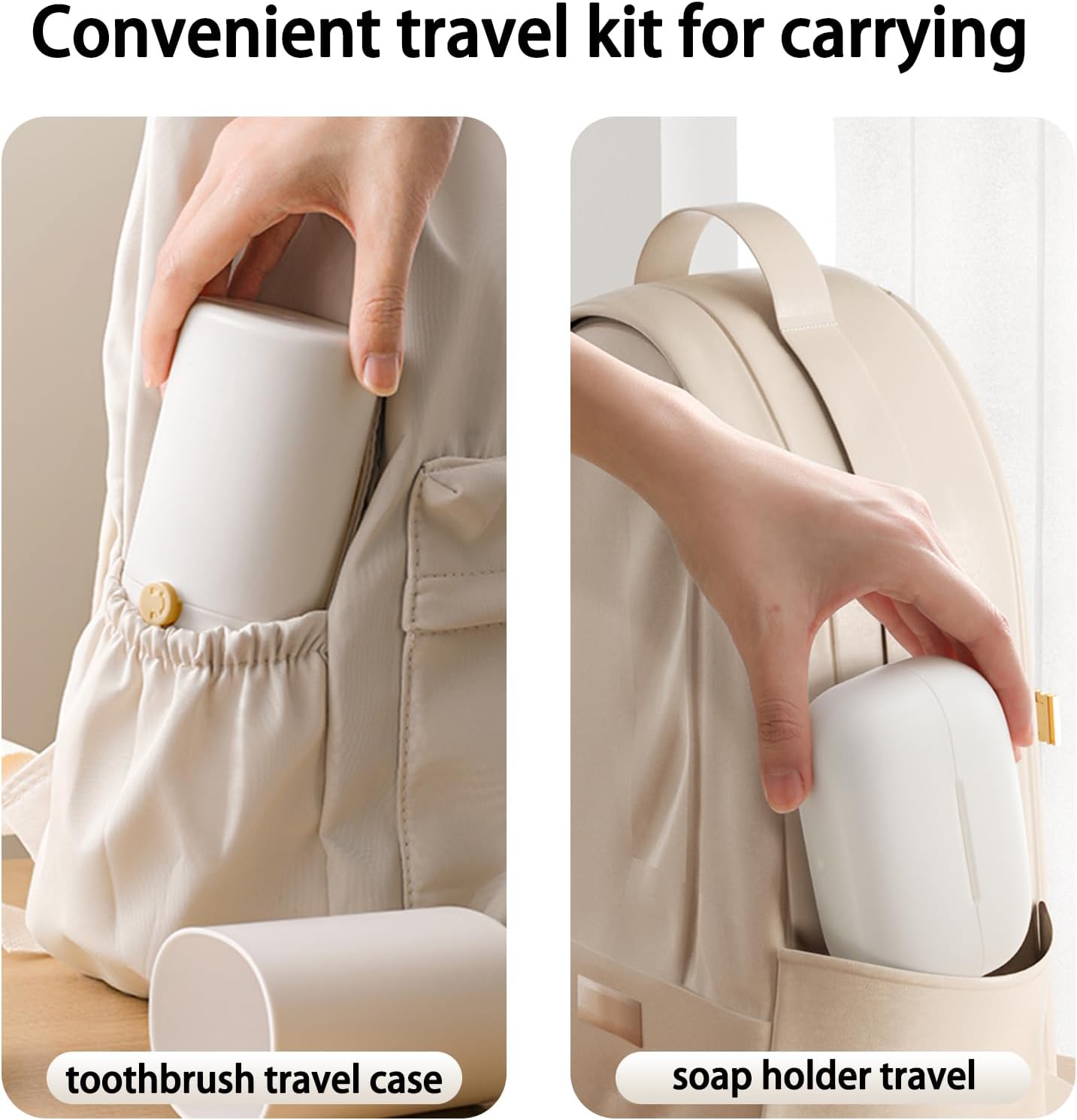 Toothbrush Travel Case with Airflow Holes, Comes with Travel Essentials Soap Holder,Multi-Function Portable Toothbrush Cover，Large Capacity, Travel Toothbrush Holder for Trips, Gym, Camping