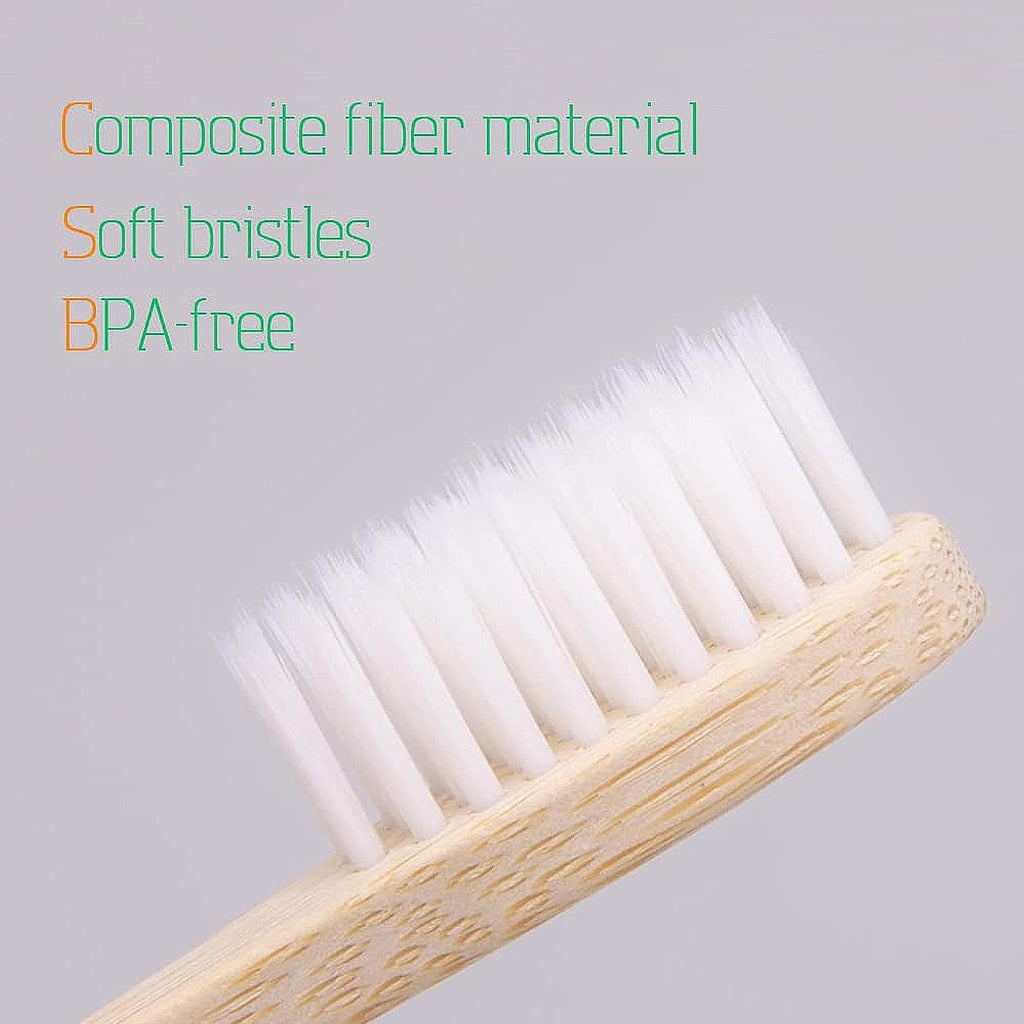 Bamboo Toothbrushes 10 Pack,Soft Toothbrushes for Adults,Plastic Free Toothbrush,Ultra Soft Bristled,Travel Tooth Brush,Eco Friendly Toothbrush,BPA Free,Natural Bamboo Tooth Brush(White)
