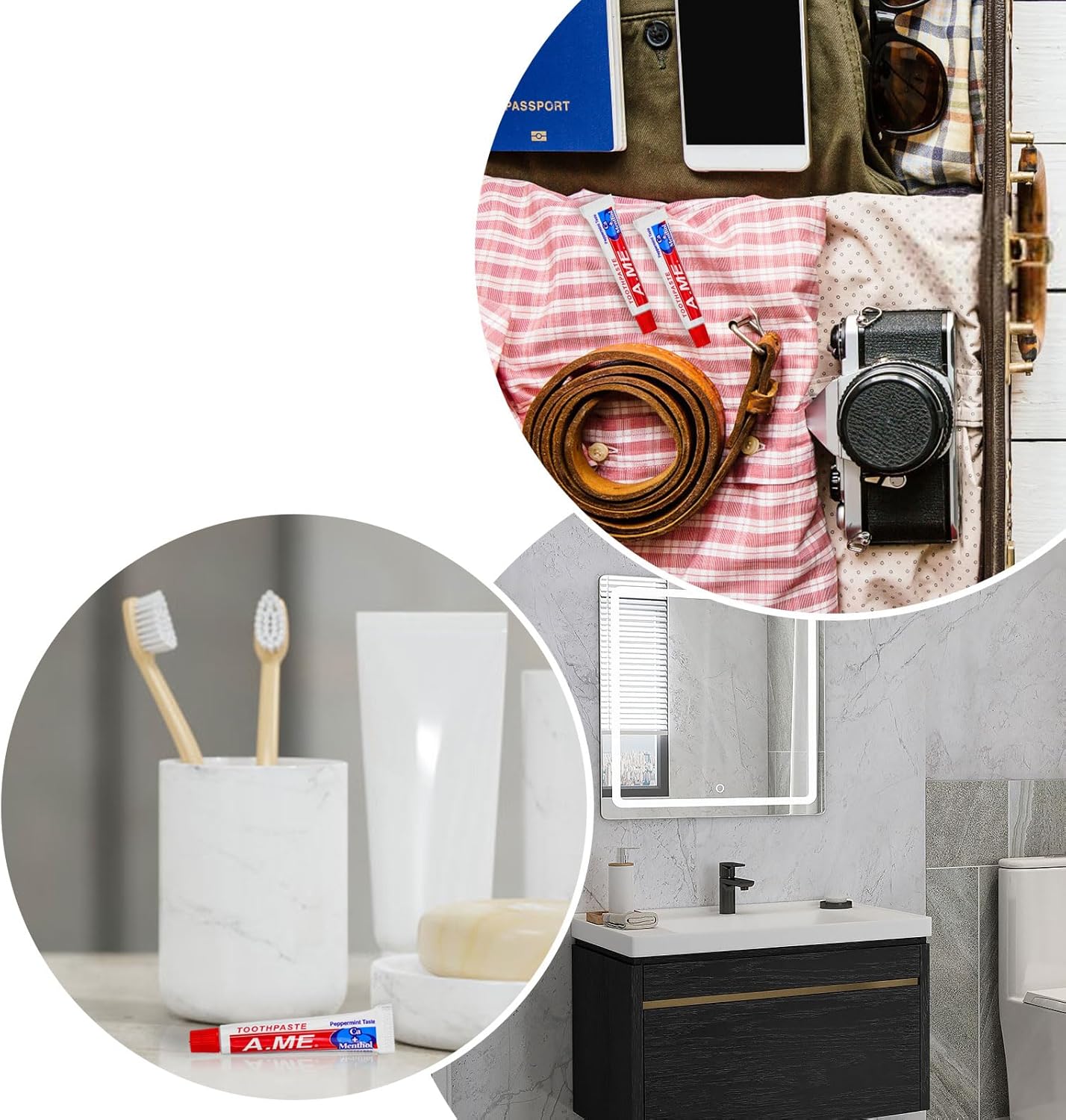 Travel Size Toothpaste Bulk, Disposable Small Portable Toothpaste, Travel Pocket Size for Vacation Hotel, Shelter/Homeless/Nursing Home/Charity Mini 0.35 oz (Pack of 60)