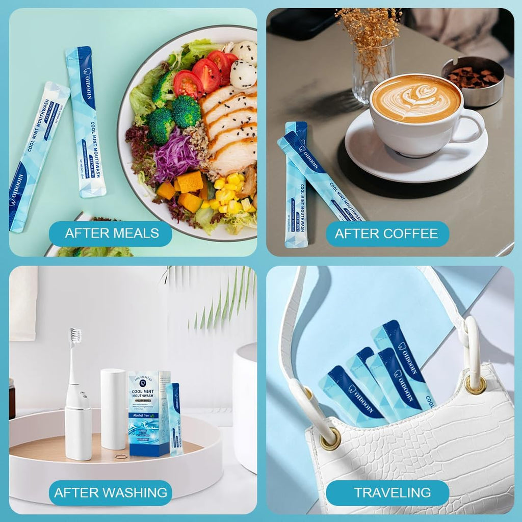 Strong Mint Mouthwash Alcohol Free, Mouth Wash for Adults, TSA Approved Mouthwash Bulk, Travel Mouth wash Prevents Cavities, Fluoride Free, Fresh Mint (0.41 Fl Oz (Pack of 20)